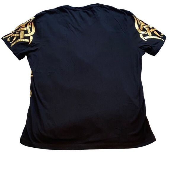 INC NWT Womens Celtic Knot T-Shirt Tee 100% Cotton Witchy Viking Gold Black XL - Picture 2 of 7